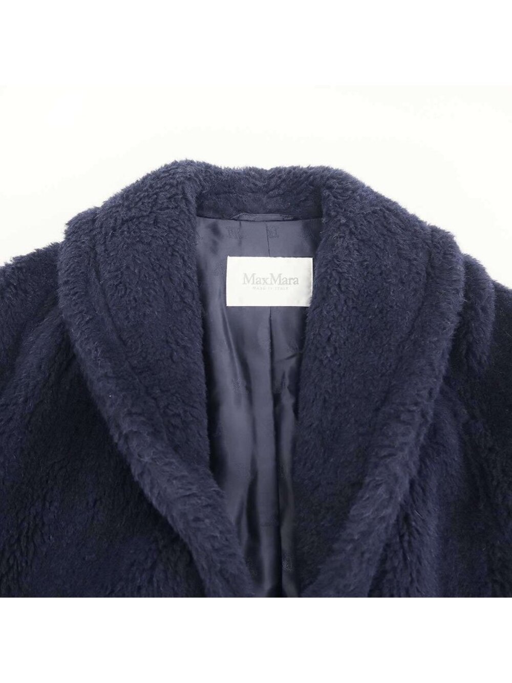 Max Mara Maxmara Teddy Bear Alpaca Coat Icon Navy 34 - Picture 4 of 7